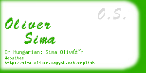 oliver sima business card